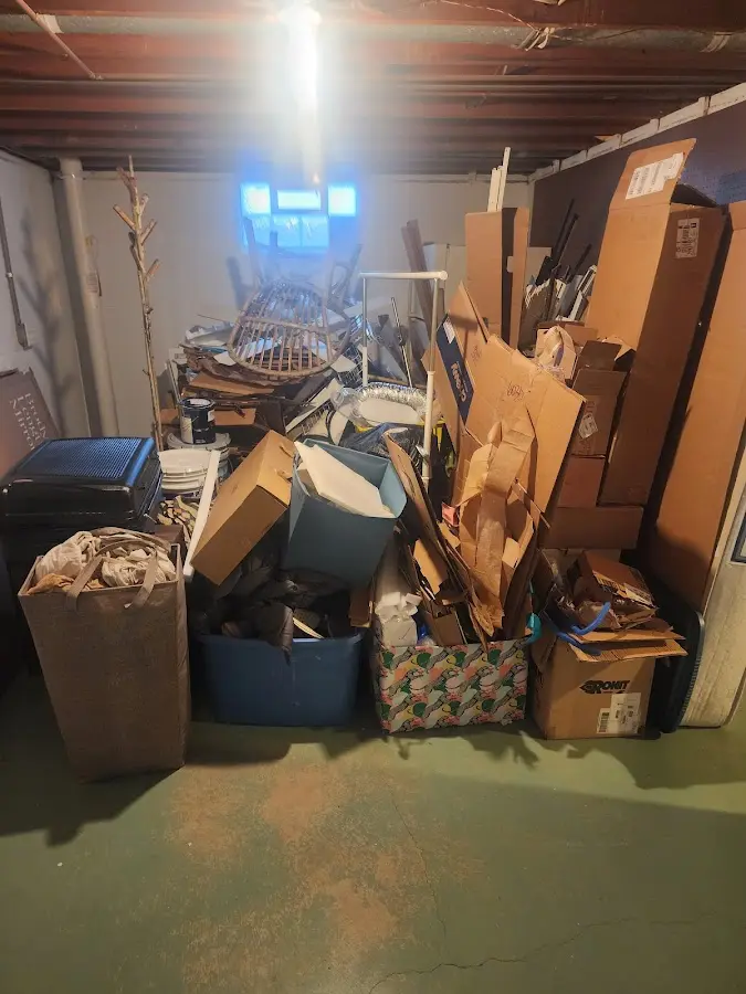 Roll-off dumpster container at job site for 2 Yard Dumpster Rental in Barnegat